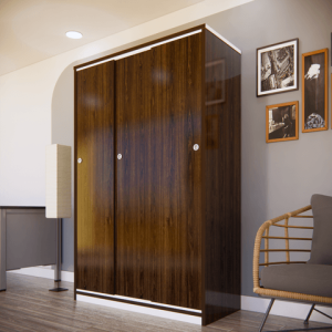 Tủ nhựa HĐ-QA120 - 3 cánh lùa, màu óc chó