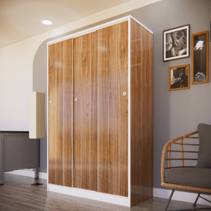Tủ nhựa HĐ-QA120 - 3 cánh lùa, màu vân xoan