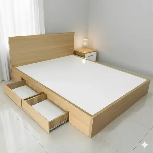 Giường ngủ 2 ngăn kéo nhựa đặc Picomat GPC06 đẹp