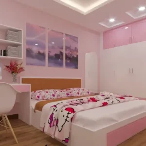 Giường ngủ cho bé gái nhựa Hàn Quốc GHQ07