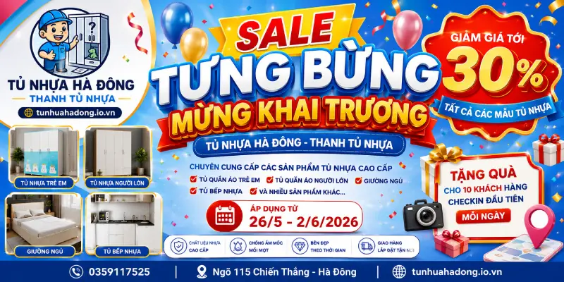 Sale tưng bừng Mừng khai trương Tủ nhựa Hà Đông - Thanh Tủ nhựa