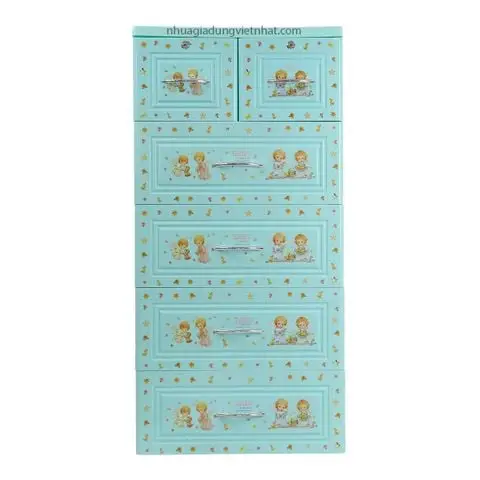 Tủ nhựa Baby Việt Nhật 5 tầng in nhiều họa tiết