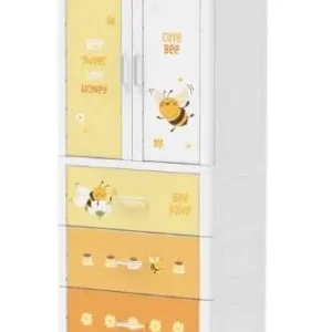 Tủ nhựa đựng đồ Duy Tân Wing 2 cánh 3 ngăn kéo Xanh - Trắng - Hồng