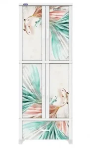Tủ nhựa quần áo Duy Tân Wing L 2 cửa 1 ngăn kéo nhiều màu sắc – họa tiết hoa trắng