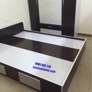 Giường nhựa cao cấp phối màu đen trắng Ecoplast HĐ-GEC05