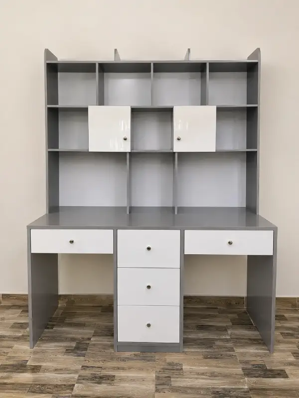 Bàn học đôi nhựa Ecoplast phối xám trắng BHE09