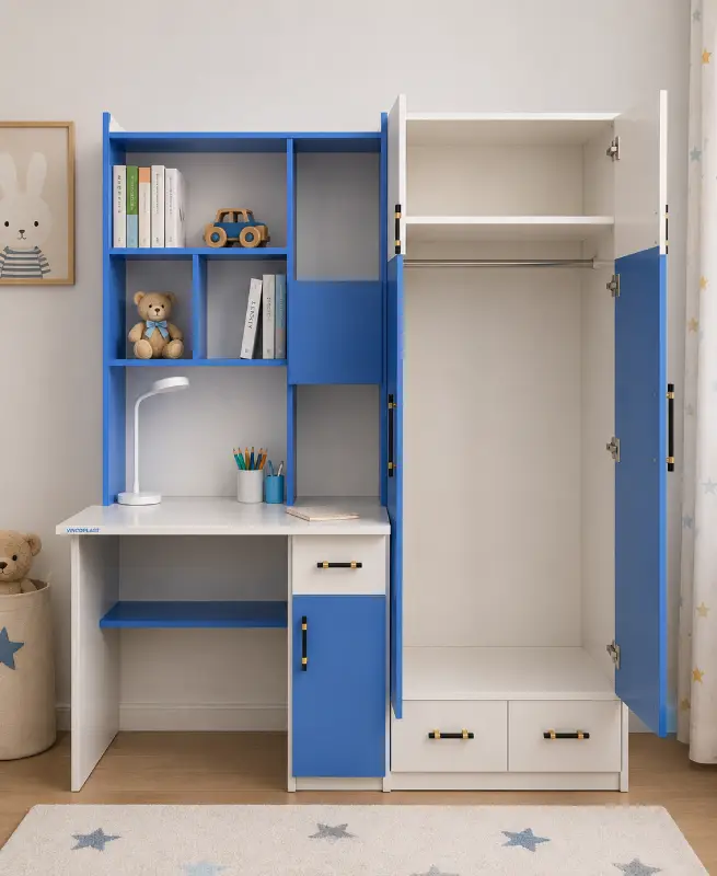 Bàn học kèm tủ quần áo nhựa Vincoplast BHV18