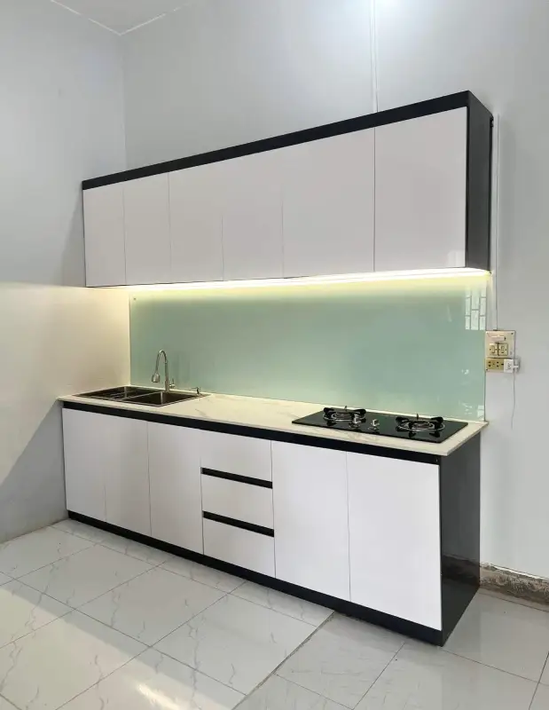 Tủ bếp nhựa Ecoplast đơn giản HĐ - TBE11