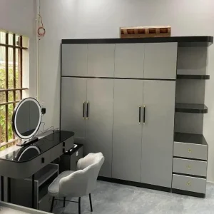 Tủ nhựa quần áo 4 cánh kệ và ngăn kéo tiện ích Chin Huei HĐ–TA54