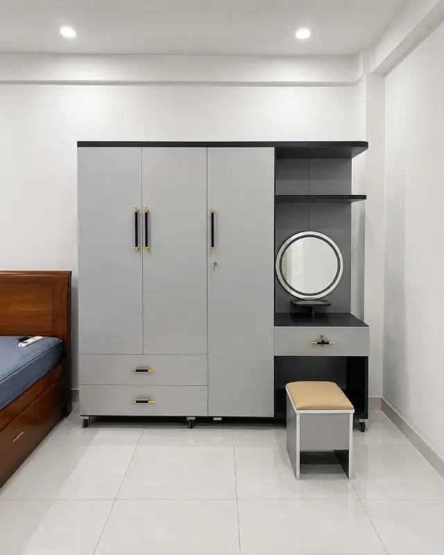 Tủ nhựa quần áo Zukoplast 3 cánh kèm bàn trang điểm HĐ - TAZ04