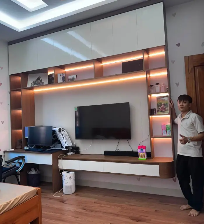 Kệ tivi treo tường nhựa Ecoplast cao cấp HĐ-KTE18