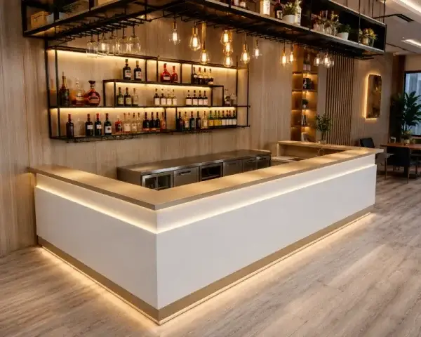Quầy bar pha chế chữ U nhựa Ecoplast HĐ-QPC08