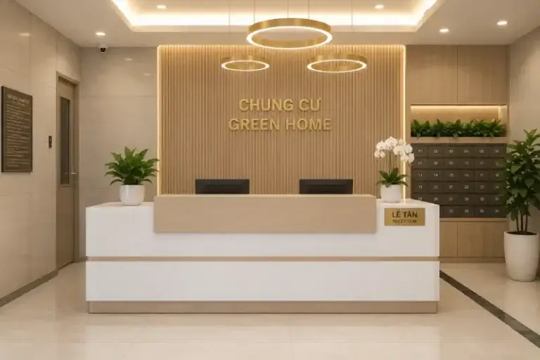 Quầy lễ tân chung cư nhựa Ecoplast HĐ-QLT10