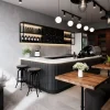Quầy pha chế cafe chữ U hiện đại nhựa Ecoplast HĐ-QPC04