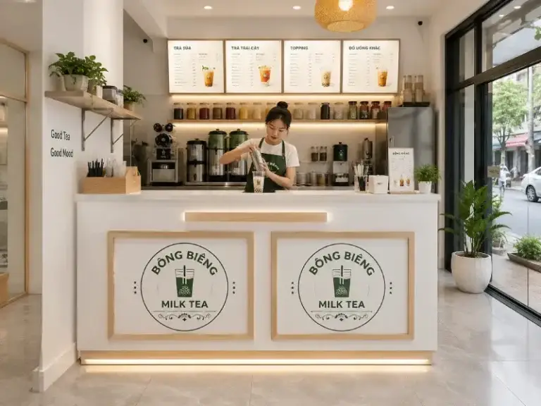 Quầy pha chế trà sữa nhựa Đài Loan HĐ-QPC02