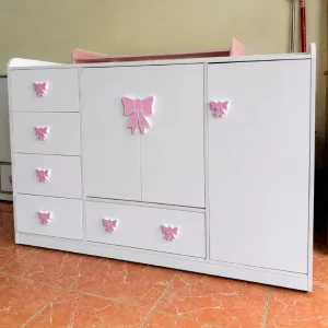 Tủ quần áo nhựa Ecoplast nơ hồng cho bé gái HĐ-TEE06