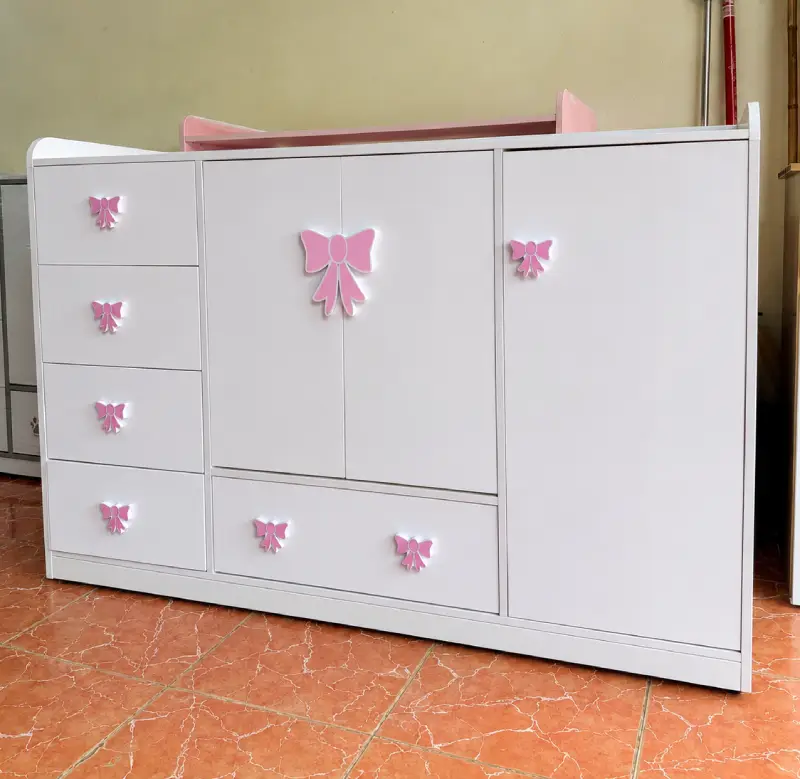 Tủ quần áo nhựa Ecoplast nơ hồng cho bé gái HĐ-TEE06